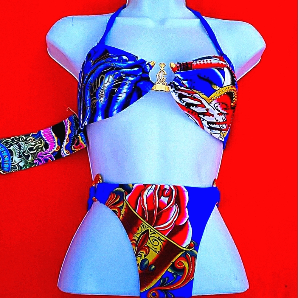 COPY - Y2K Christian Audigier Rhinestone Bikini - Small NWT - ED Hardy Von Dutc…